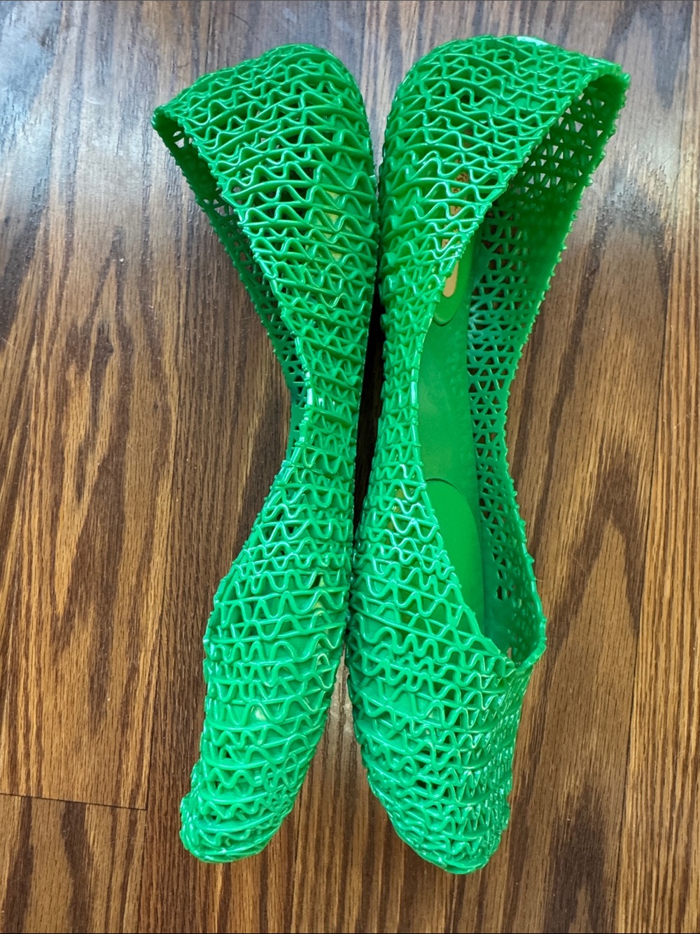 Melissa + Campana Kelly Green Lattice Jelly Flats Size  9 - Picture 4 of 10